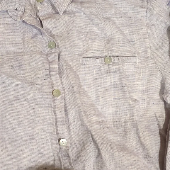 Chico's Design purple linen button down - Picture 3 of 7
